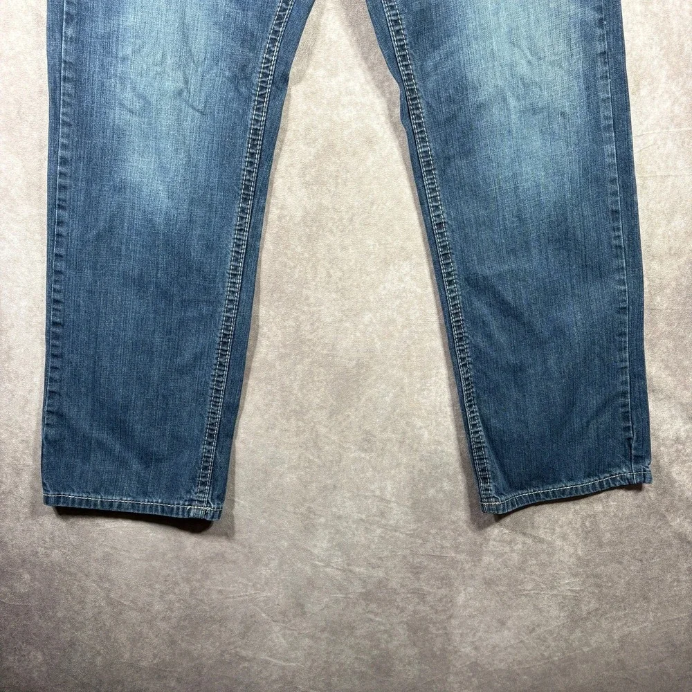 Axel Treadwell Jeans Mens Size 34X34 Blue Denim Dark Wash Relaxed Straight Leg